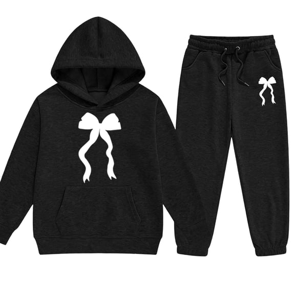 BOOMNY Girls Outfit 2 Peice Sets Graphic Long Sleeve Tops Pants Sets for Kids Soft Clothing Set
