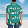 thumbnail image 3 of Lsque Cartoon Dogs pattern Hawaiian Shirt for Men, Unisex Summer Beach Casual Short Sleeve Button Down Shirts-Medium, 3 of 9