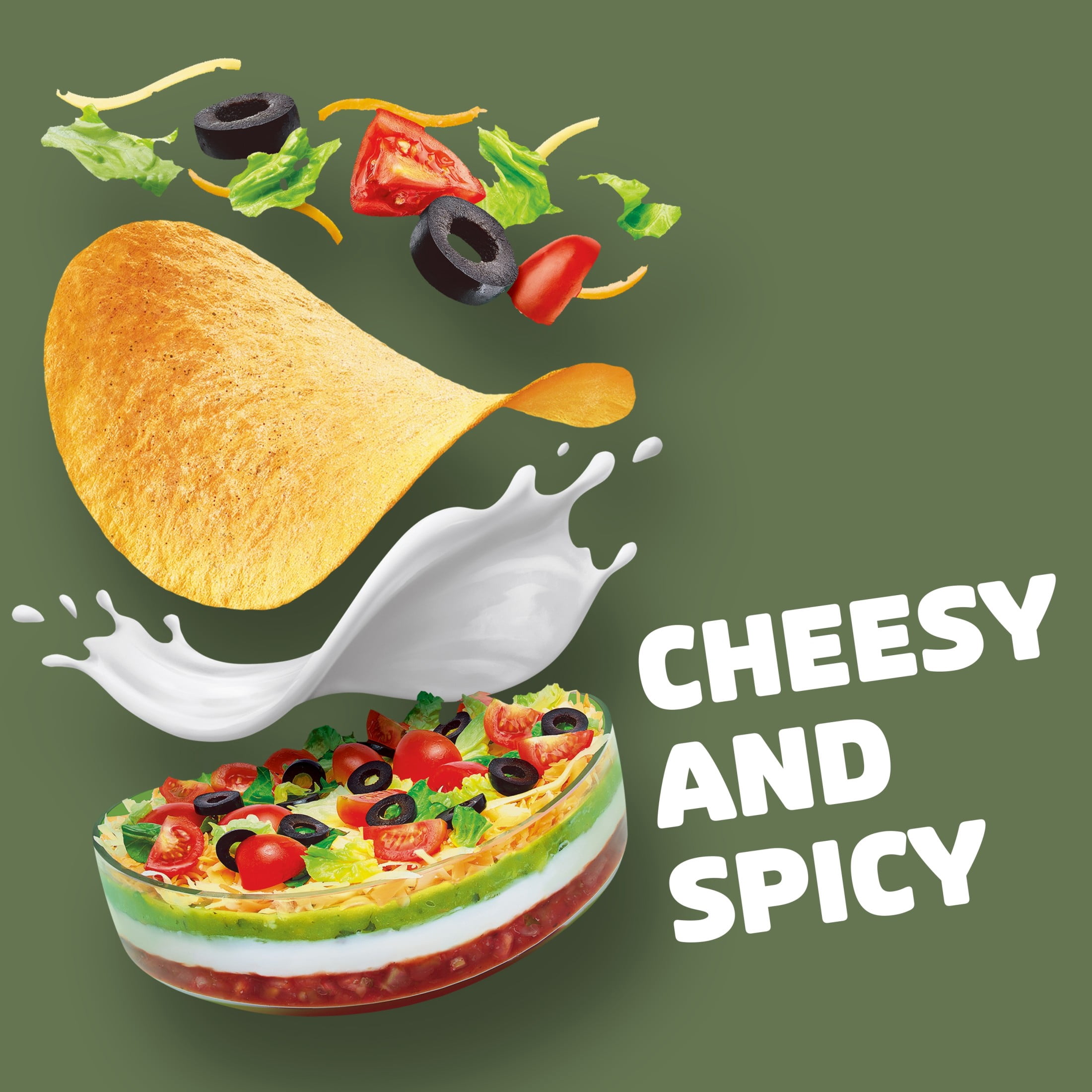 (14 pack) Pringles 7-Layer Dip Potato Crisps Chips, Lunch Snacks, 5.5 oz Canister