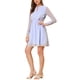 thumbnail image 4 of Vestido de fiesta de mujer Inspire Chic con escote en V, mangas largas, falda acampanada en A, XL, azul claro, 4 of 8