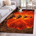 Abstract Floating Rocks Area Rug 4x6 Washable Rug Non Slip Red Lava ...