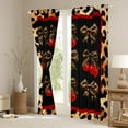thumbnail image 4 of Homewish Chic Fashion Ribbon Black Out Curtains for Women, Bowknot Cherry Curtains Pack of 2 (42x63 Each), Cheetah Leopard Print Bedroom Curtains, Blackout Curtains Room Decor, 4 of 7