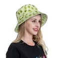 thumbnail image 6 of Honeii Avocado With Leaf And Flower for Unisex Bucket Hat Waterproof Rain Hat Reversible Shiny Rave Bucket Hat for Concert Festival Boonie Cap, 6 of 6