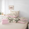 thumbnail image 6 of Homewish Floral Bow Knot Bedding Comforter Set 7-Piece for Female Men Adults,Chic Flowers King Bedding Sets,Exotic Style Ultra Soft Bed Sheets,Super Cozy Room Decor,Reversible, 6 of 8