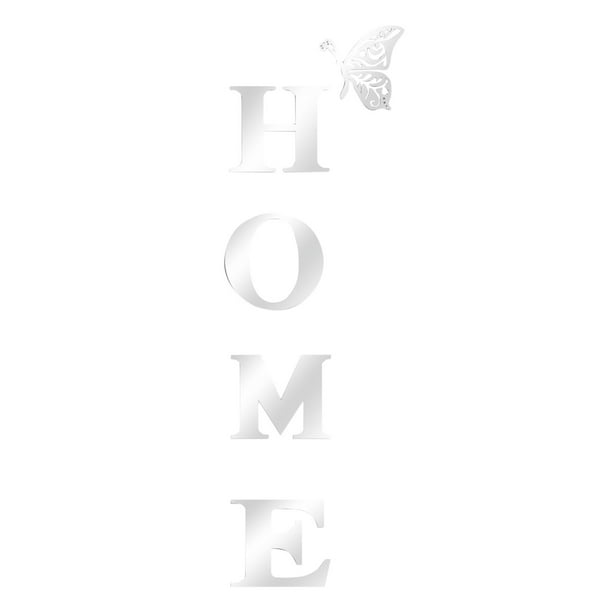 Juego de decoración de pared, señales de letras para el hogar, pegatinas de espejo acrílico para pared, decoraciones de pared para sala de estar, dormitorio, decoración de pared del hogar