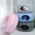 thumbnail image 2 of Donut Cat Bed Pet Cat Interactive Game Toy Cat Bed Dual-use Tunnel Bed with Felt Toy Gift for Small Kitten Rabbit, 2 of 9