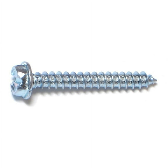 #8 x 1-1/4" Zinc Slotted Hex Washer Head Sheet Metal Screws (40 pcs.)