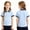 Sky Blue #131, variant on Girls Polo Uniform Shirt Short Sleeve Casual Summer Comfy Pique Top Striped Collar Back to School