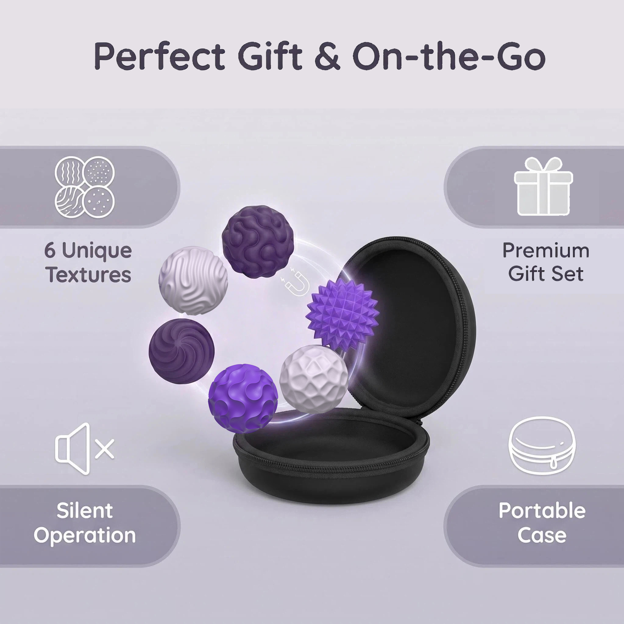 DIDUBUY 6-Pack Magnetic Fidget Balls, Purple photo 7