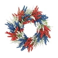 thumbnail image 2 of 4th of July Patriotic Wreaths, 17.71 Inch Red White Blue Patriotic Heather Wreath, Artificial Blossom Wreath for Memorial Day, Independence Day, Front Door Wreath, Farmhouse Outdoor Decor, 2 of 7