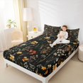 thumbnail image 4 of Homewish Country Floral Twin Sheet Sets,Rustic Plant Twin Fitted Sheet,Yellow Black Flat Sheet For Girls Kids,Breathable Home Decor,3 Pieces, 4 of 7