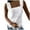 White, variant on HBFAGFB Womens Tank Tops Spring and Summer Square Neck Sleeveless Shirts Versatile Blouse White Size XXL