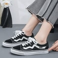 thumbnail image 4 of CHICVOMEY Low Top Fashion Sneakers for Women Canvas Tennis Shoes Lace Up Casual Walking Sneakers Comfort with Non-Slip Flexible Sole, 4 of 7