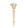 thumbnail image 3 of Pear Shaped Lab Diamond Cathedral Engagement Ring (EF-VS Quality), 14K Yellow Gold, US 5.00, 3 of 8