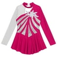 thumbnail image 3 of TiaoBug Kids Girls Shiny Metallic Figure Ice Skating Dress Sequin Floral Print Dancewear, 3 of 5