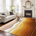 thumbnail image 3 of Area Rug 72×108in, Watercolor Gradient Orange Waves Floor Carpet Living Room Rug, Abstract Beach Scenery Non-Slip Welcome Mat Indoor Rugs for Bedroom Dining Room, 3 of 9