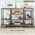 thumbnail image 5 of Best Choice Products 55in Industrial 4-Tier Console Table w/ Tall Shelves, Metal Frame - Brown, 5 of 8