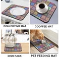 thumbnail image 4 of Washable Rubber Boho Floral Retro Dish Drying Mats for Kitchen Counter Home Large Coffee Bar Pad Accessories and Decor for Utensils Stemware 16''x18'', 4 of 7