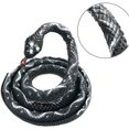 thumbnail image 3 of Serpiente de goma larga de 53 pulgadas de color, juguetes de serpiente falsas, bolsa de fiesta, relleno, disfraz de broma de Halloween (negro) Feliz Sencillez, 3 of 4