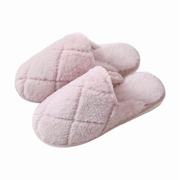Cozy Unisex Fluffy Faux Sheepskin Slippers - Closed-Toe Anti-Slip Indoor/Outdoor Warm Winter House Shoes