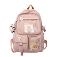 thumbnail image 2 of Bsvklp Mochila Transparente De Patchwork De Estilo Preppy Para Mujer Mochila Grande Para Estudiantes (Rosa) Bsvklp Para estrenar, 2 of 9