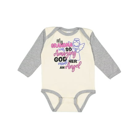 

Inktastic My Grandma Was So Amazing God Made Her an Angel Gift Baby Girl Long Sleeve Bodysuit
