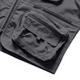thumbnail image 6 of CCRFTGI Vest for Men Casual Lightweight Outdoor Fishing Work Safari Travel Hiking Running Golf Photo Sleeveless Cargo Vest Jacket Multi Pockets Gray M, 6 of 7