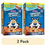(2 pack) Kellogg's Frosted Flakes Original Breakfast Cereal, Family Size, 24 oz Box
