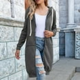 thumbnail image 6 of Resicozy Women Casual Zip up Polyester Hoodies, Long Hoodie Tunic Jackets Casual Long Sleeve Sweater Dress with Side Pockets Dark Gray XL, 6 of 6