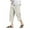 Khaki, variant on Men's Solid Color Cotton Linen Cropped Pants - Plus Size Casual Sports, Elastic Waist, Spring/Summer