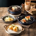 thumbnail image 3 of Double Ear Ceramic Baking Tray Western Steak Plate Microwave Oven, Baking Utensils,25.5*21*4cm, 3 of 5