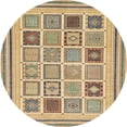 thumbnail image 1 of Ahgly Company Machine Washable Indoor Round Abstract Brown Area Rugs, 7' Round, 1 of 7
