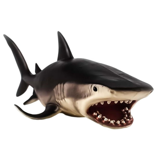 Sea Life Shark Figura de acción Estatuilla Pintada a mano Realista Decorativo Gran tiburón Figura de acción Juguete para juguetes educativos Niños