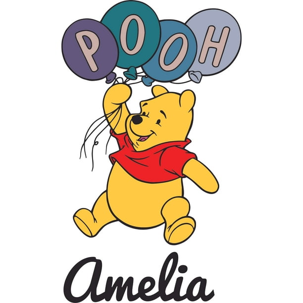 Winnie The Pooh Balloons Cartoon Customized Wall Decal Custom Vinyl