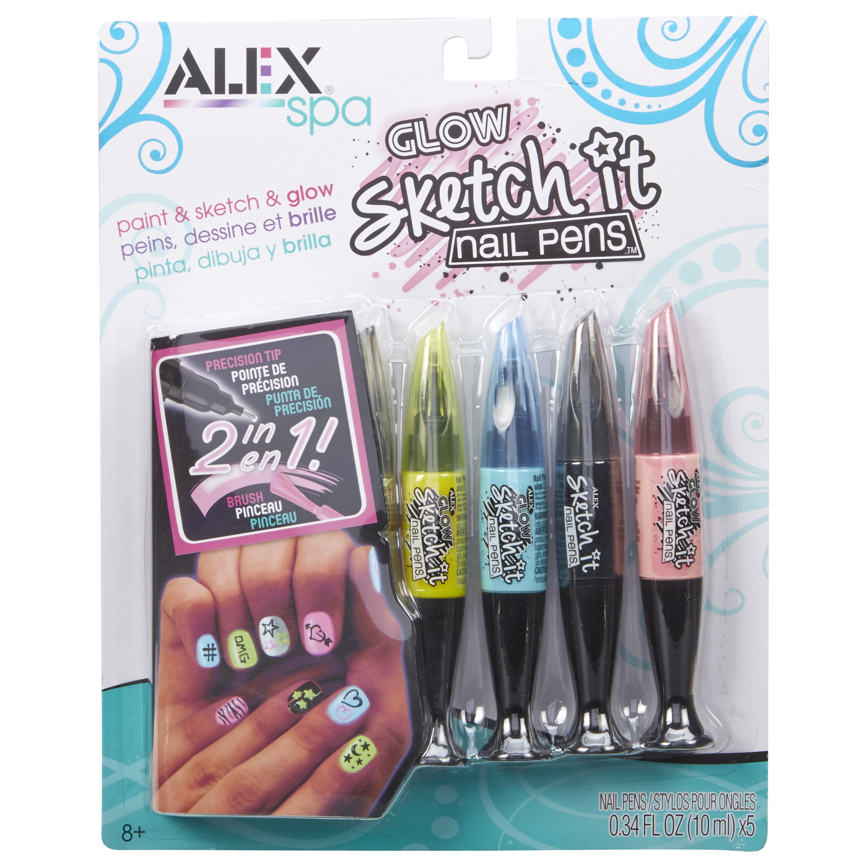 Sketch It Nail Pens 5/PkgGlow