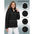 thumbnail image 3 of Wantdo Women's Recycled Warm Winter Jacket Quilted Puffer Coat Winter Coat with Hood Black XL, 3 of 7
