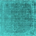 thumbnail image 1 of Ahgly Company Indoor Square Oriental Turquoise Blue Industrial Area Rugs, 6' Square, 1 of 4
