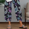 thumbnail image 5 of Pantalones capri Medlor con estampado bohemio de pierna ancha para mujer, 5 of 5