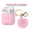 thumbnail image 7 of Airpods Silicone Case fur Ball for Airpods 2nd, Tekcoo Protective Portable Silicone Cover Skin for Airpods 2 [Front LED Visible] Accessories w/ Golden Keychain - Baby Pink, 7 of 7