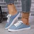 thumbnail image 5 of BOERTEU Women Frayed Edge Canvas Mule Sneakers, Lace Up Slip On Backless Casual Flat Shoes, Lightweight Non-Slip Walking Loafers for Daily Wear, 5 of 10
