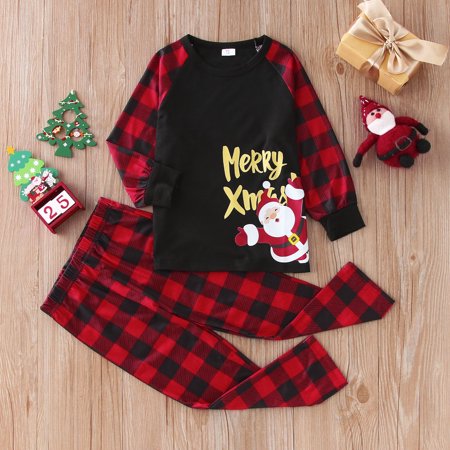 

Christmas Gifts Family Pajamas Christmas Pajamas Decorative Pajamas Set With Various Patterns Wool Black 6-7 Years