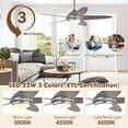 thumbnail image 5 of GOFLAME 52” Ceiling Fan with Lights, Modern Reversible Ceiling Fan with 3 Wind Speeds, Remote Control, 1/2/4/8H Timer, Dimmable Light, 5 Blades, Indoor Ceiling Fan for Living Room, Bedroom, Silver, 5 of 18