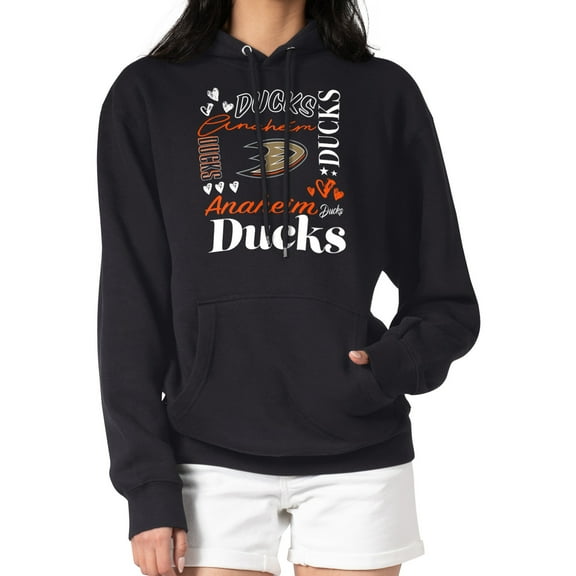 Women's G-III 4Her by Carl Banks Black Anaheim Ducks Collage Team Graphic Tri-Blend Fleece Pullover Hoodie
