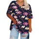 thumbnail image 1 of Camisetas de Verano de las Mujeres de Manga Corta con Cuello en V de Gran Tamaño Camiseta Deportiva Sólida, Base Cómoda Casual, 1 of 4