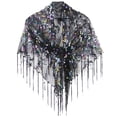 thumbnail image 2 of Chal mujer Yuyangstore flecos lentejuelas capa noche bufanda nupcial Negro, 2 of 7