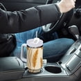 thumbnail image 4 of Yayeee 30oz Stainless Steel Tumbler with Straw and Handle Double-Wall Insulated Travel Water Bottle, Wheat Ears Pattern, 4 of 8