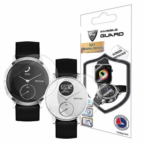 Withings Steel HR 36-40mm Screen Protector (2 Units) Invisible Ultra HD Clear Film Anti Scratch Skin Guard - Smooth/Self-Healing/Bubble -Free by IPG
