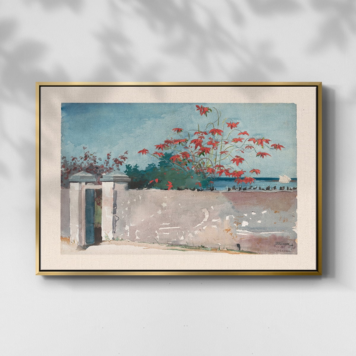 Vintage Botanical Print-LXX By Wexford Home Framed in Gold Wood Gallery Wrapped Canvas 27 in. x 41 in.