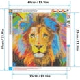 thumbnail image 2 of Diy 5D Diamond Painting By Number Kit, Colorful Lion 40 X 40Cm Diamond Embroidery Kit Animals, Diamond Painting Full 5D Rhinestone Picture Craft For Home Wall Decor, 2 of 5