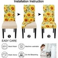 thumbnail image 5 of Touchbetter Pattern Chair Covers for Dining Room Set of 4, High Stretch Removable Washable Parsons Chair Slipcover for Home Party Hotel Wedding Ceremony (Sunflower,4PCS), 5 of 8